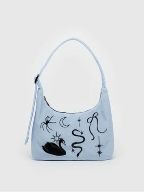 Baggu Mini Nylon Shoulder Bag Embroidered Ballet Icons